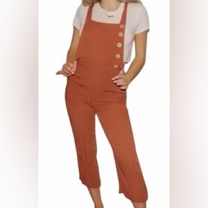 Universal Thread Rust Jumpsuit With Wood Buttons Size XS